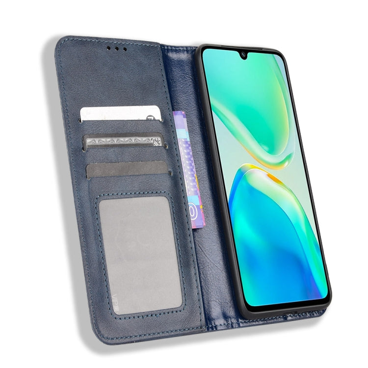 For vivo S15e Magnetic Buckle Retro Crazy Horse Leather Phone Case