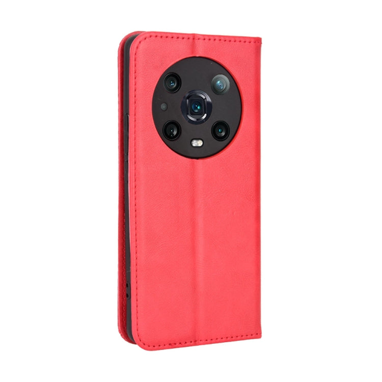 For Honor Magic4 Pro Magnetic Buckle Retro Crazy Horse Leather Phone Case