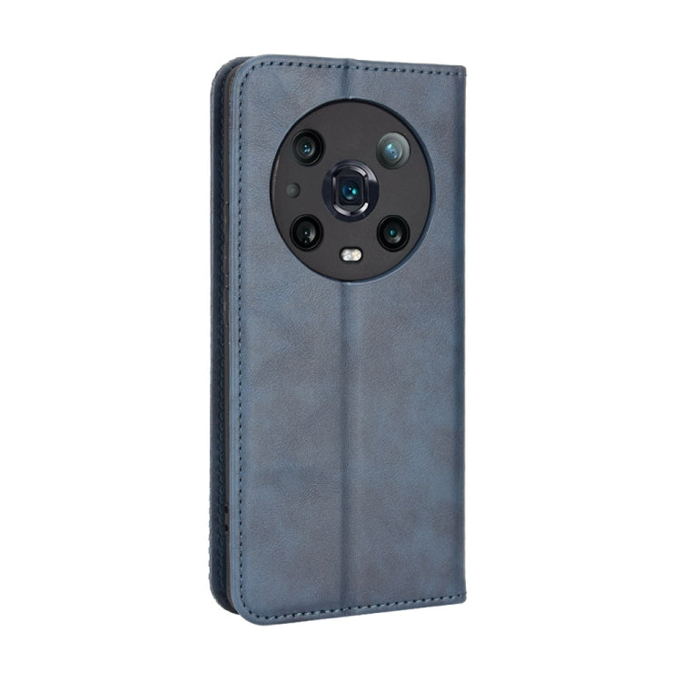For Honor Magic4 Pro Magnetic Buckle Retro Crazy Horse Leather Phone Case