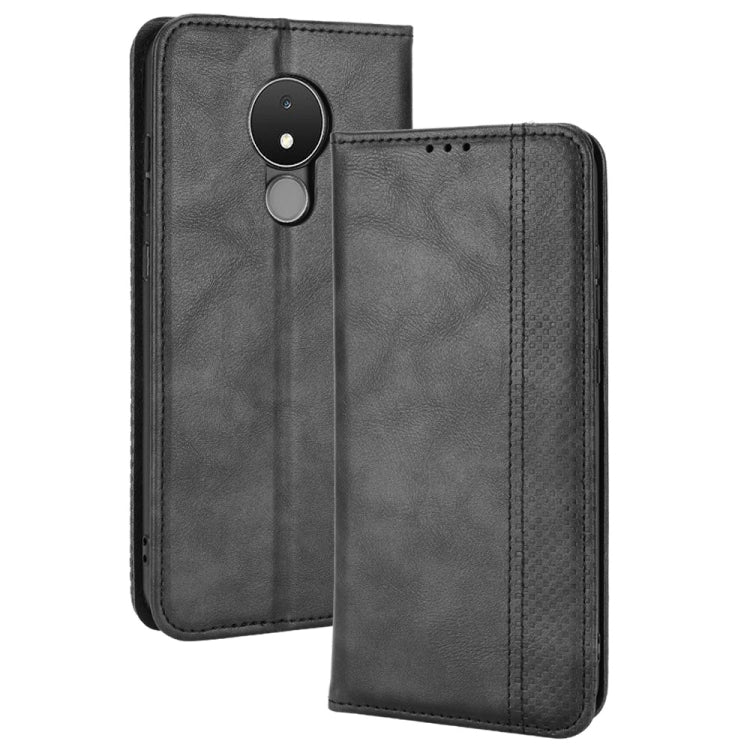 For Nokia C21 Magnetic Buckle Retro Crazy Horse Leather Phone Case