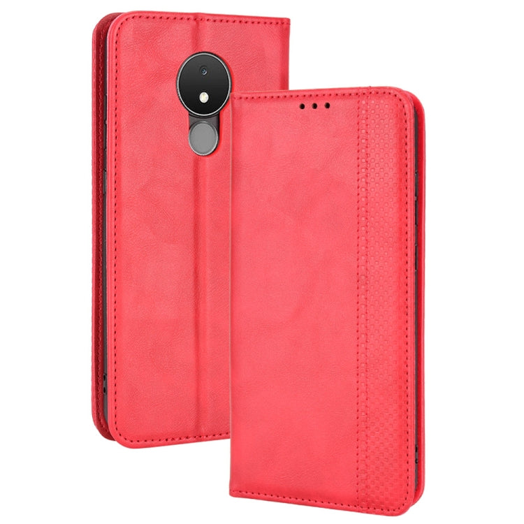For Nokia C21 Magnetic Buckle Retro Crazy Horse Leather Phone Case