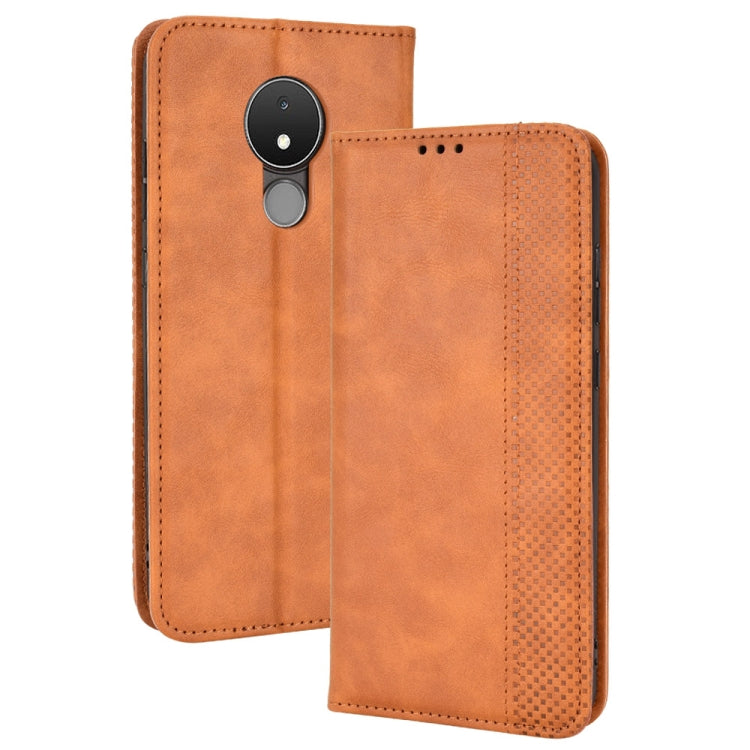For Nokia C21 Magnetic Buckle Retro Crazy Horse Leather Phone Case
