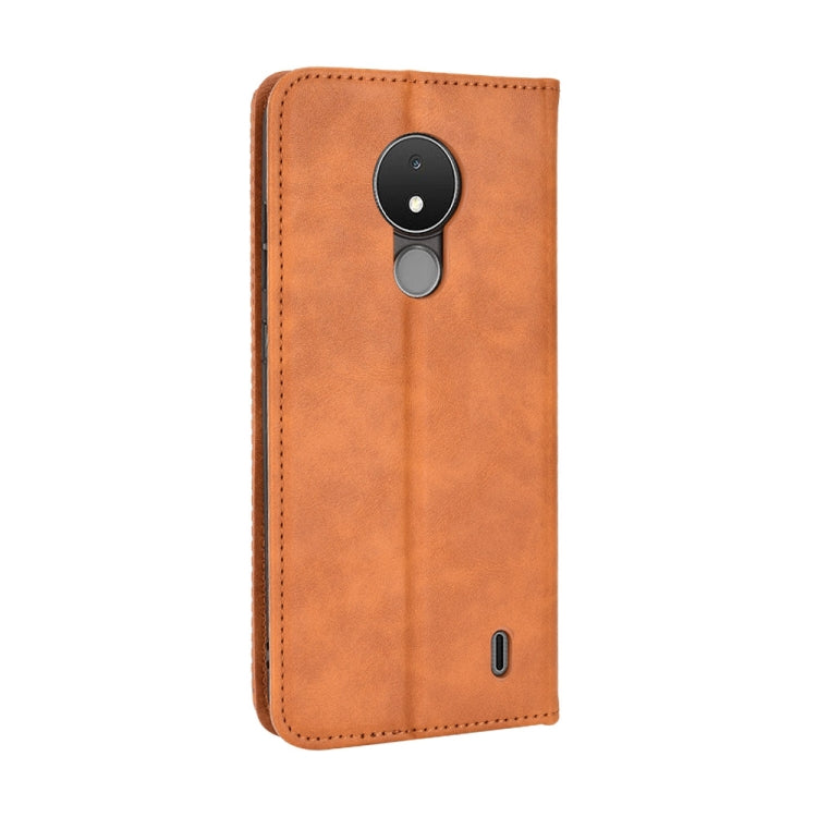For Nokia C21 Magnetic Buckle Retro Crazy Horse Leather Phone Case