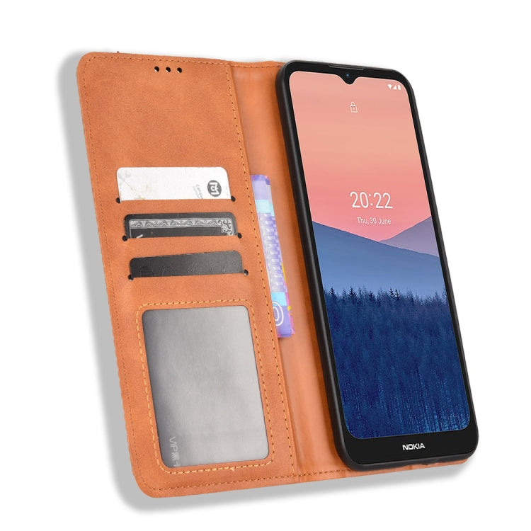 For Nokia C21 Magnetic Buckle Retro Crazy Horse Leather Phone Case