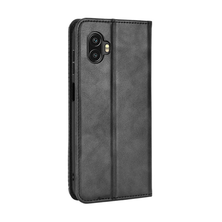 For Samsung Galaxy Xcover6 Pro Magnetic Buckle Retro Crazy Horse Leather Phone Case
