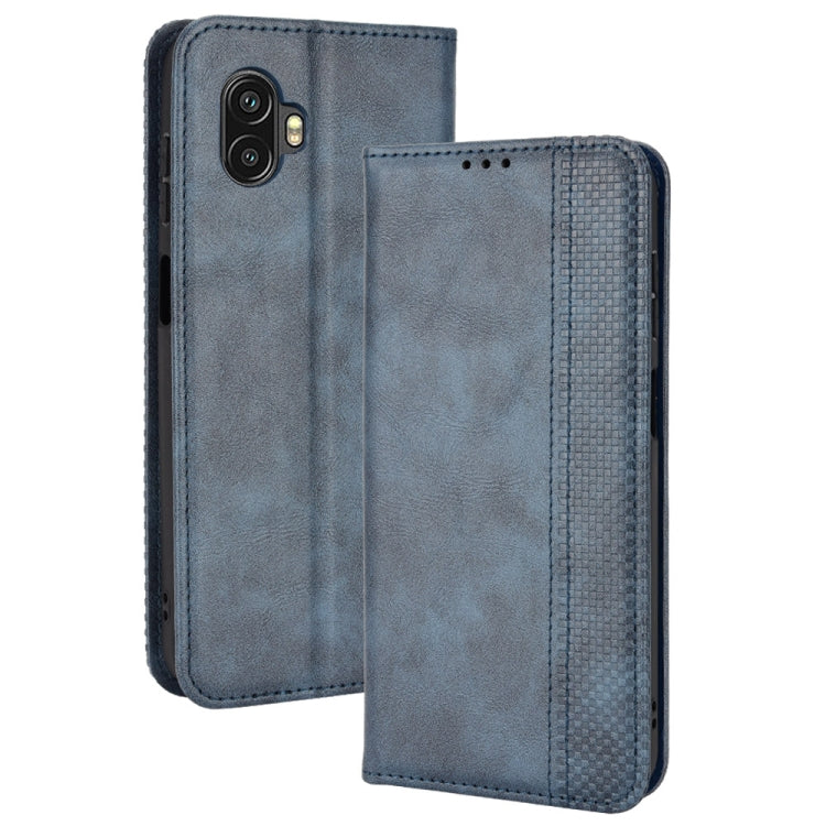 For Samsung Galaxy Xcover6 Pro Magnetic Buckle Retro Crazy Horse Leather Phone Case