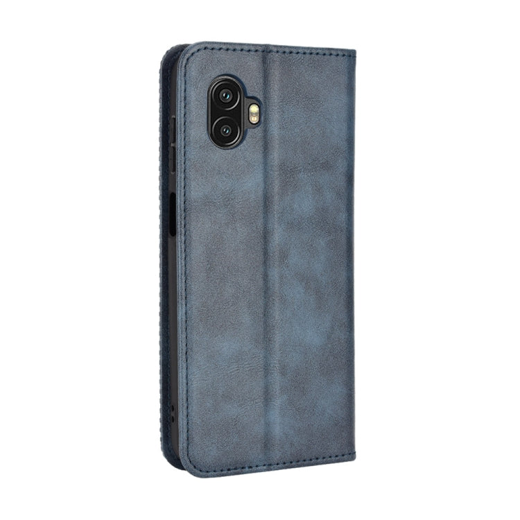 For Samsung Galaxy Xcover6 Pro Magnetic Buckle Retro Crazy Horse Leather Phone Case