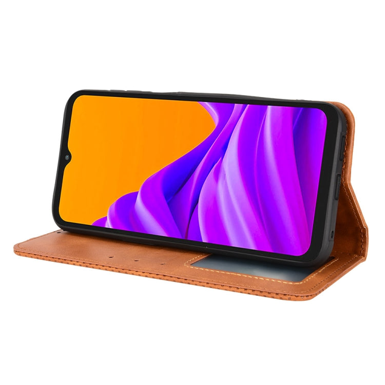 For Samsung Galaxy Xcover6 Pro Magnetic Buckle Retro Crazy Horse Leather Phone Case