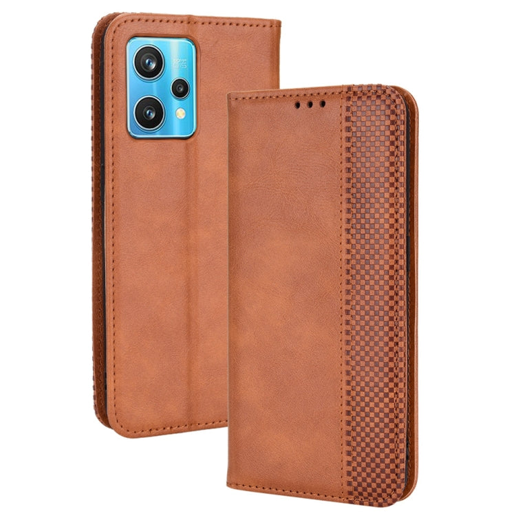 For OnePlus Nord CE 2 Lite 5G/OPPO Realme 9 Pro/9 5G Magnetic Buckle Retro Crazy Horse Leather Phone Case