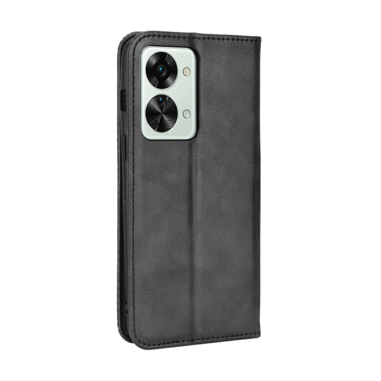 For OnePlus Nord 2T Magnetic Buckle Retro Crazy Horse Leather Phone Case