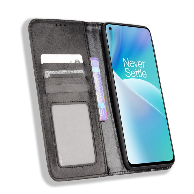 For OnePlus Nord 2T Magnetic Buckle Retro Crazy Horse Leather Phone Case