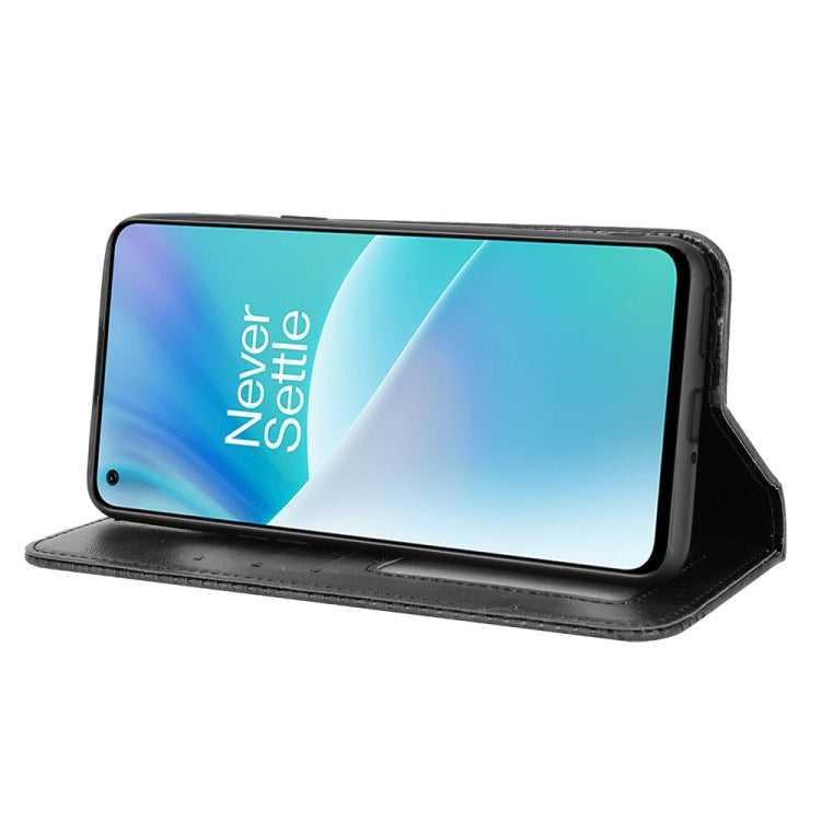 For OnePlus Nord 2T Magnetic Buckle Retro Crazy Horse Leather Phone Case