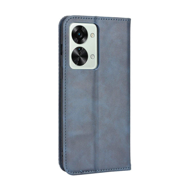 For OnePlus Nord 2T Magnetic Buckle Retro Crazy Horse Leather Phone Case
