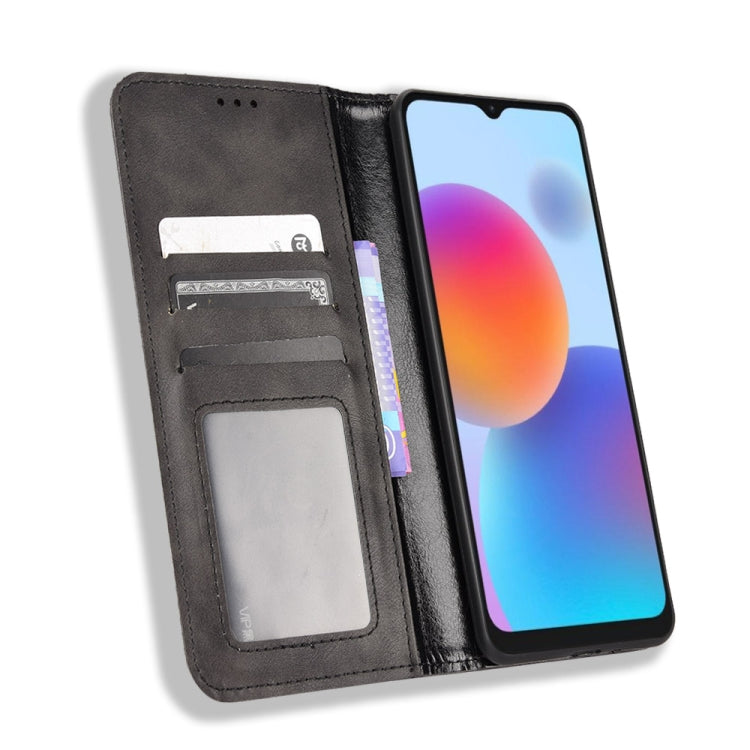 For ZTE Blade A52 Magnetic Buckle Retro Crazy Horse Leather Phone Case