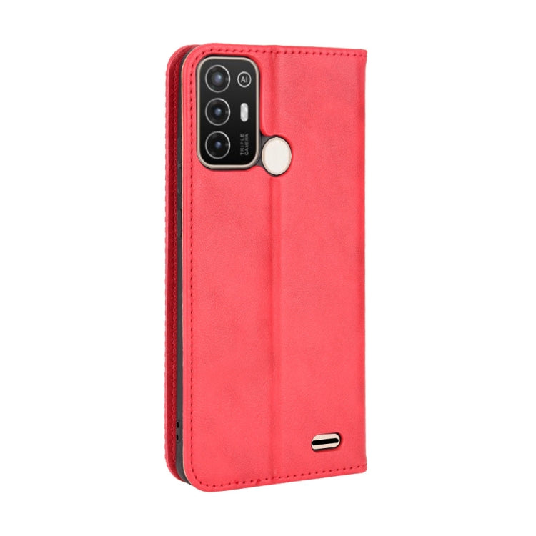 For ZTE Blade A52 Magnetic Buckle Retro Crazy Horse Leather Phone Case