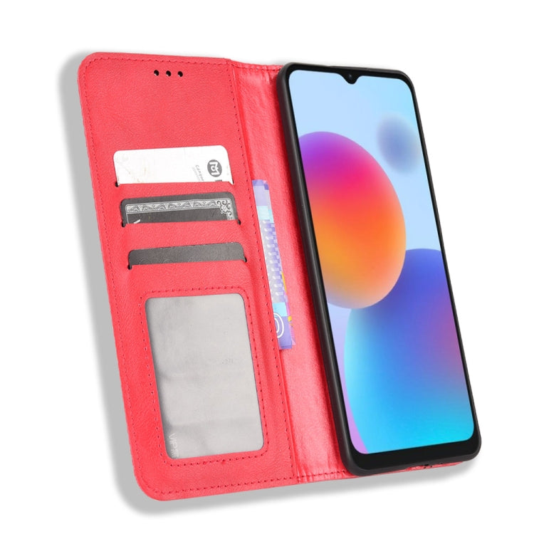 For ZTE Blade A52 Magnetic Buckle Retro Crazy Horse Leather Phone Case