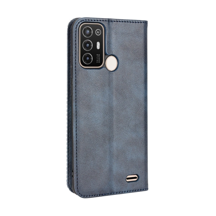 For ZTE Blade A52 Magnetic Buckle Retro Crazy Horse Leather Phone Case