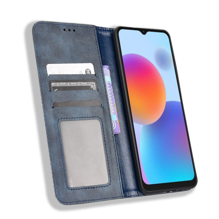 For ZTE Blade A52 Magnetic Buckle Retro Crazy Horse Leather Phone Case