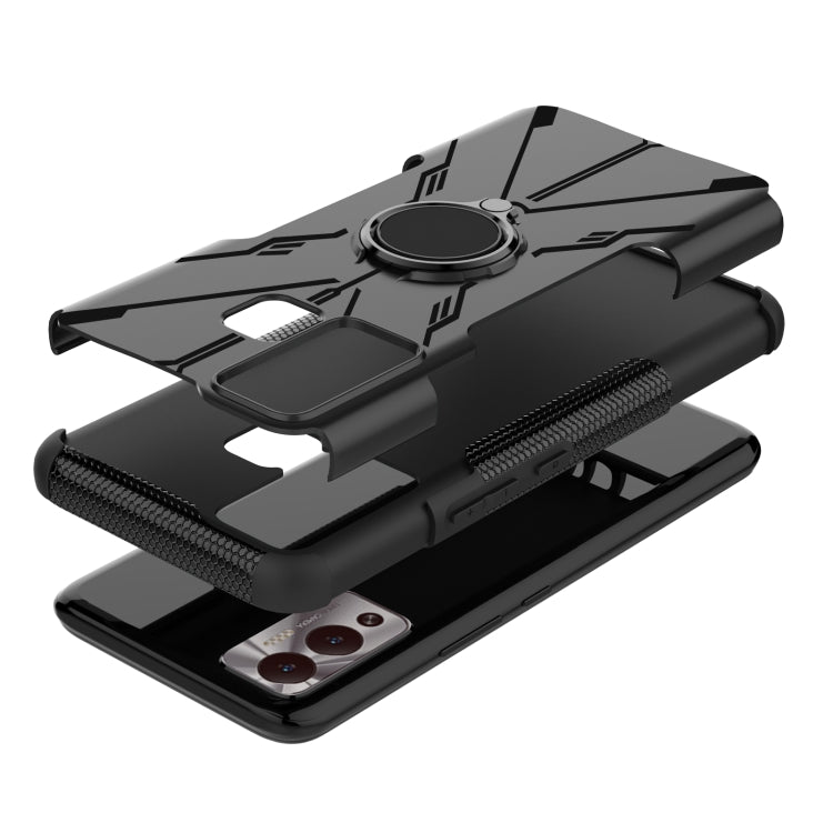 For Infinix Hot 12 Play Armor Bear Shockproof PC + TPU Phone Case