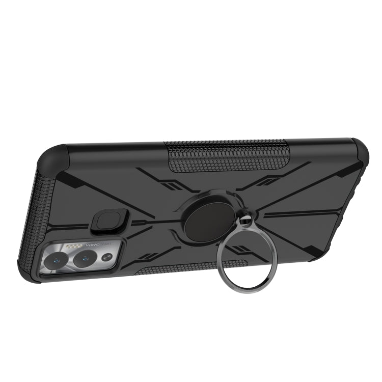 For Infinix Hot 12 Play Armor Bear Shockproof PC + TPU Phone Case