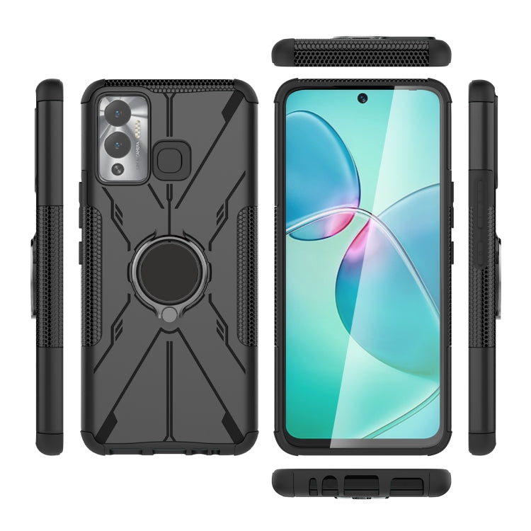 For Infinix Hot 12 Play Armor Bear Shockproof PC + TPU Phone Case