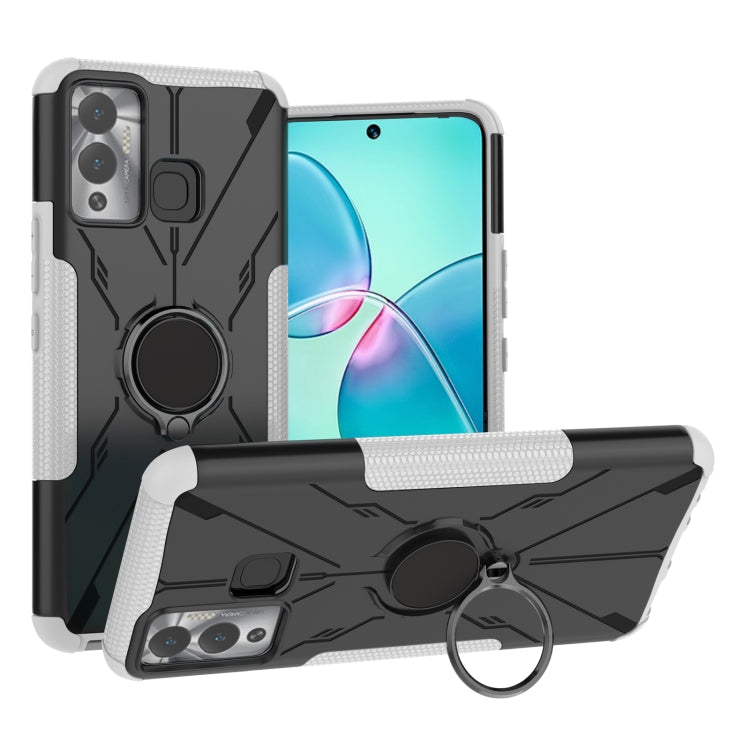 For Infinix Hot 12 Play Armor Bear Shockproof PC + TPU Phone Case