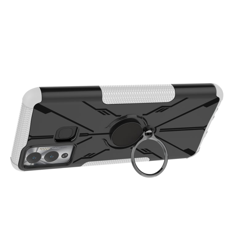 For Infinix Hot 12 Play Armor Bear Shockproof PC + TPU Phone Case