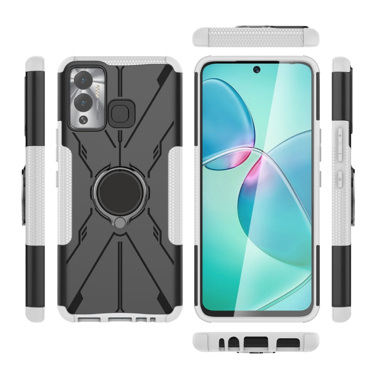 For Infinix Hot 12 Play Armor Bear Shockproof PC + TPU Phone Case