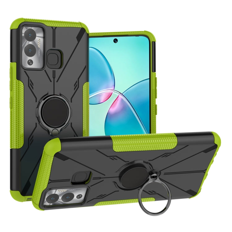 For Infinix Hot 12 Play Armor Bear Shockproof PC + TPU Phone Case
