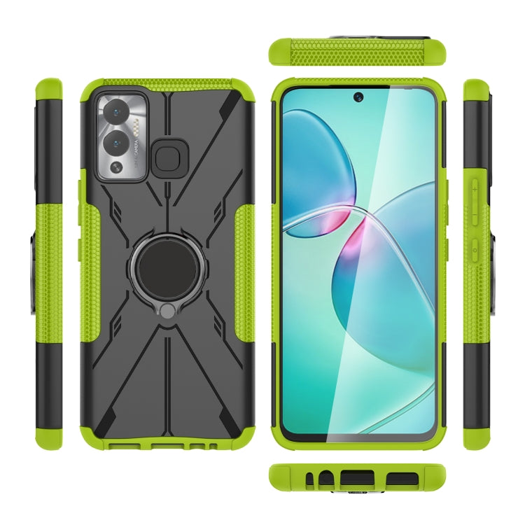For Infinix Hot 12 Play Armor Bear Shockproof PC + TPU Phone Case