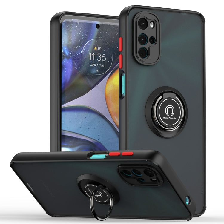 For Motorola Moto G22 Q Shadow 1 Series TPU + PC Phone Case with Ring