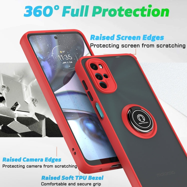 For Motorola Moto G22 Q Shadow 1 Series TPU + PC Phone Case with Ring