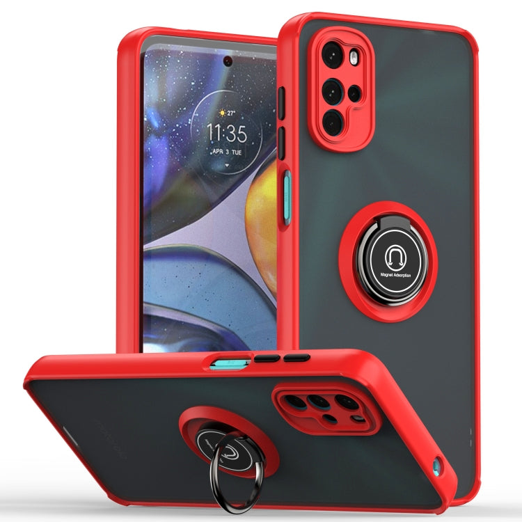 For Motorola Moto G22 Q Shadow 1 Series TPU + PC Phone Case with Ring