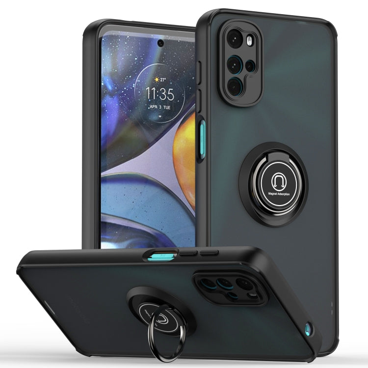 For Motorola Moto G22 Q Shadow 1 Series TPU + PC Phone Case with Ring