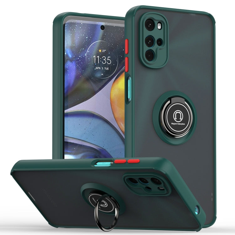 For Motorola Moto G22 Q Shadow 1 Series TPU + PC Phone Case with Ring
