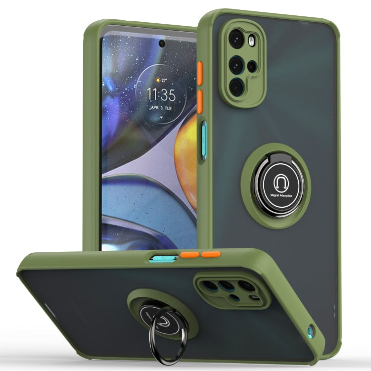 For Motorola Moto G22 Q Shadow 1 Series TPU + PC Phone Case with Ring