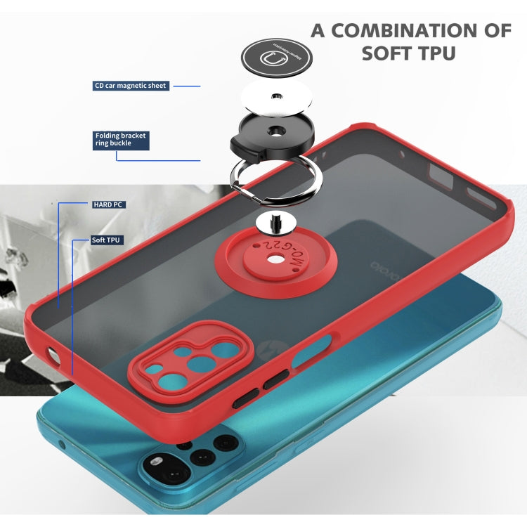 For Motorola Moto G22 Q Shadow 1 Series TPU + PC Phone Case with Ring