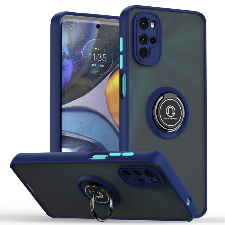 For Motorola Moto G22 Q Shadow 1 Series TPU + PC Phone Case with Ring