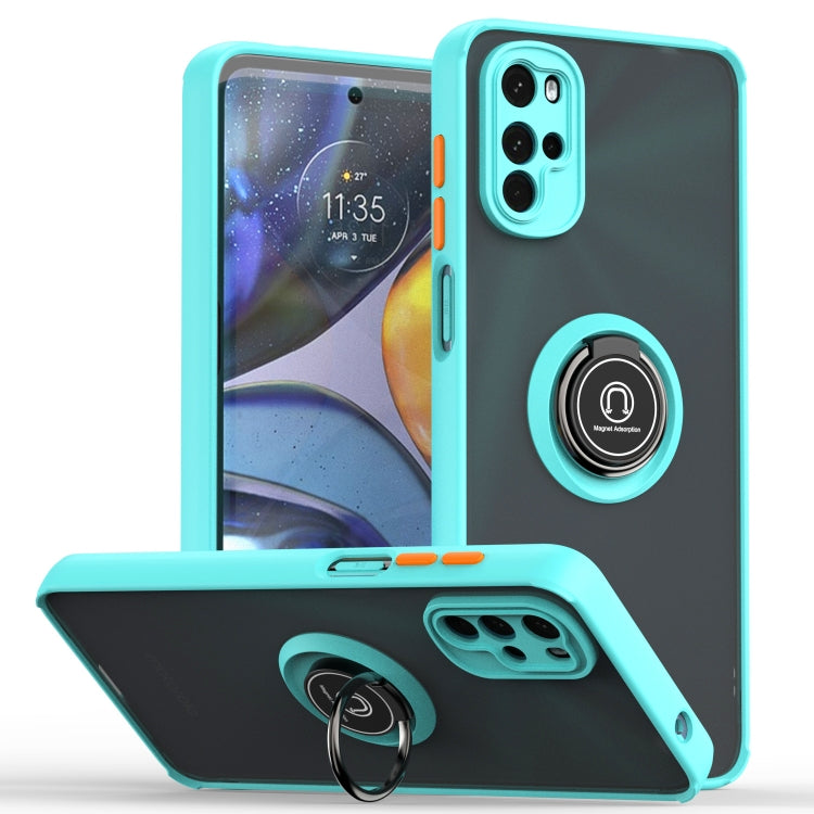 For Motorola Moto G22 Q Shadow 1 Series TPU + PC Phone Case with Ring
