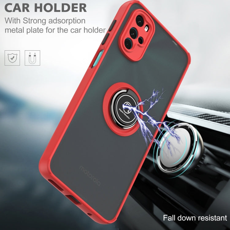For Motorola Moto G22 Q Shadow 1 Series TPU + PC Phone Case with Ring
