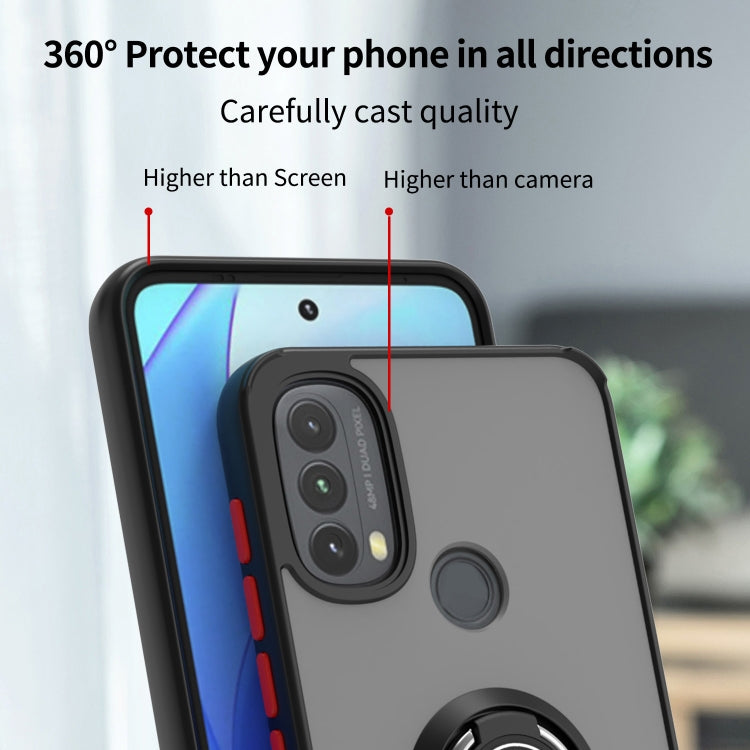 For Motorola Moto E20/E40 Q Shadow 1 Series TPU + PC Phone Case with Ring