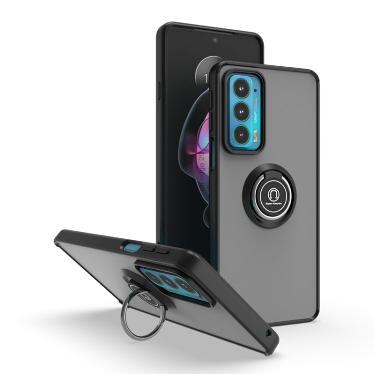 For Motorola Edge 20 Q Shadow 1 Series TPU + PC Phone Case with Ring