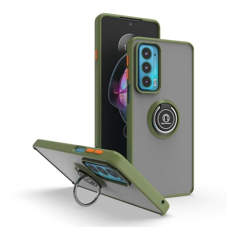 For Motorola Edge 20 Q Shadow 1 Series TPU + PC Phone Case with Ring