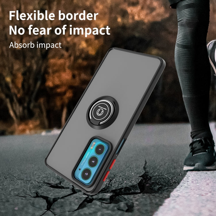 For Motorola Edge 20 Q Shadow 1 Series TPU + PC Phone Case with Ring