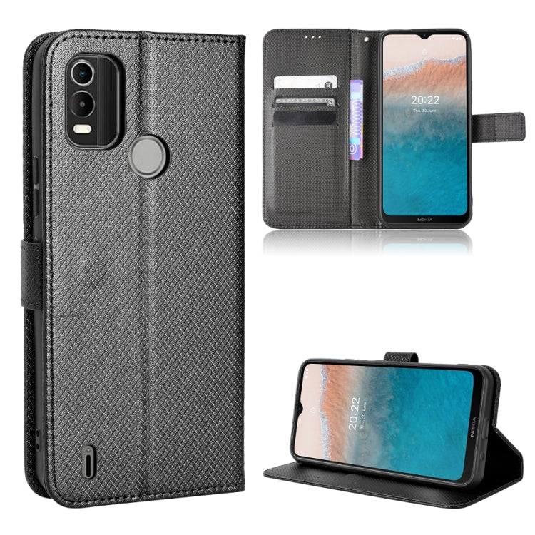 For Nokia C21 Plus Diamond Texture Leather Phone Case