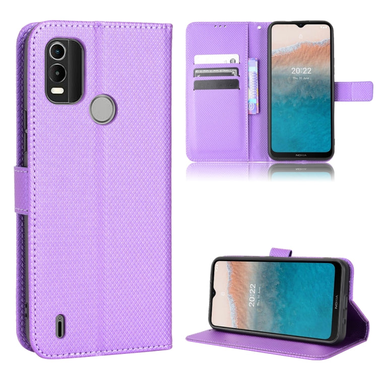 For Nokia C21 Plus Diamond Texture Leather Phone Case