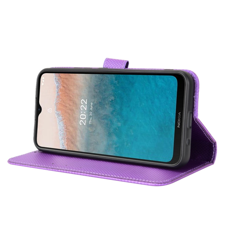 For Nokia C21 Plus Diamond Texture Leather Phone Case