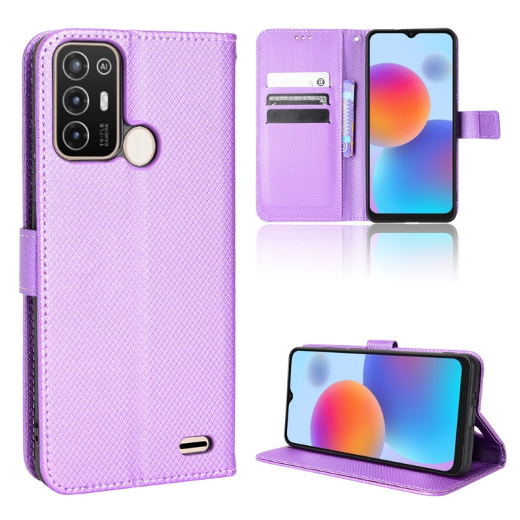 For ZTE Blade A52 Diamond Texture Leather Phone Case