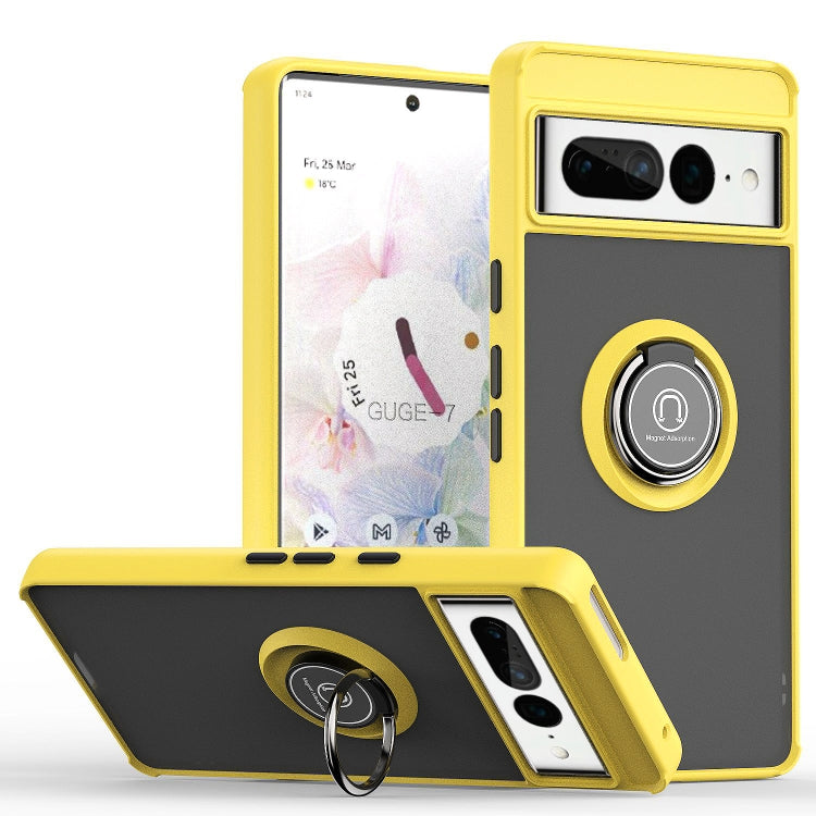 For Google Pixel 7 Pro Q Shadow 1 Series TPU + PC Phone Case with Ring
