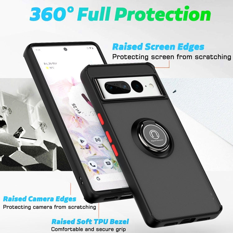 For Google Pixel 7 Pro Q Shadow 1 Series TPU + PC Phone Case with Ring